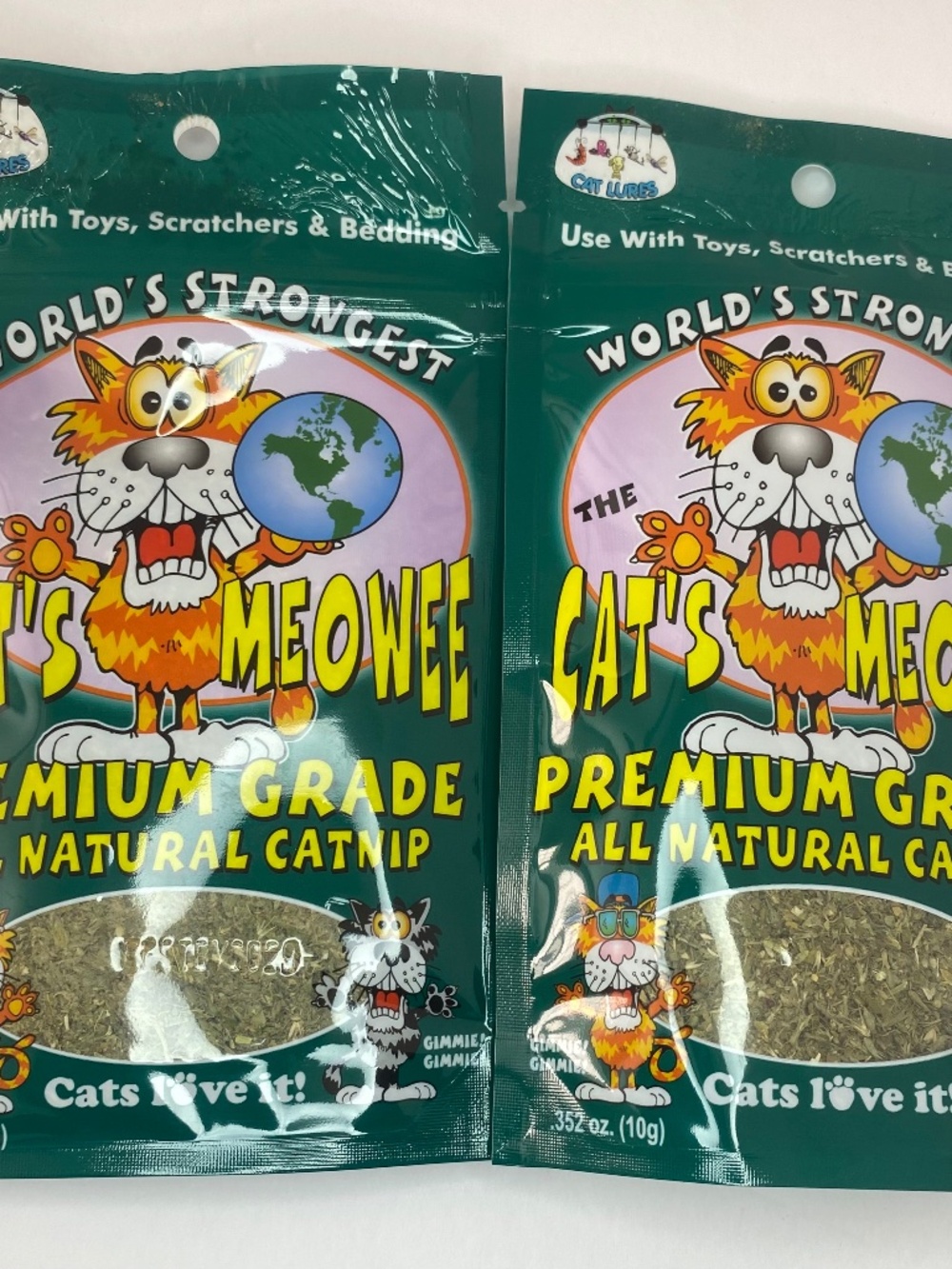 2-Pack World's Strongest The Cat's Meowee All-Natural Catnip .352 oz (10g) Bags